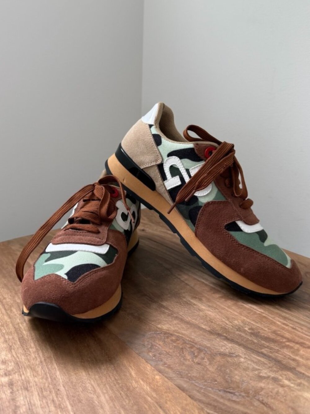 OPP FRANCE Camouflage Suede Low Top Sneakers (NWOT)